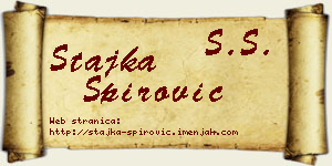 Stajka Špirović vizit kartica